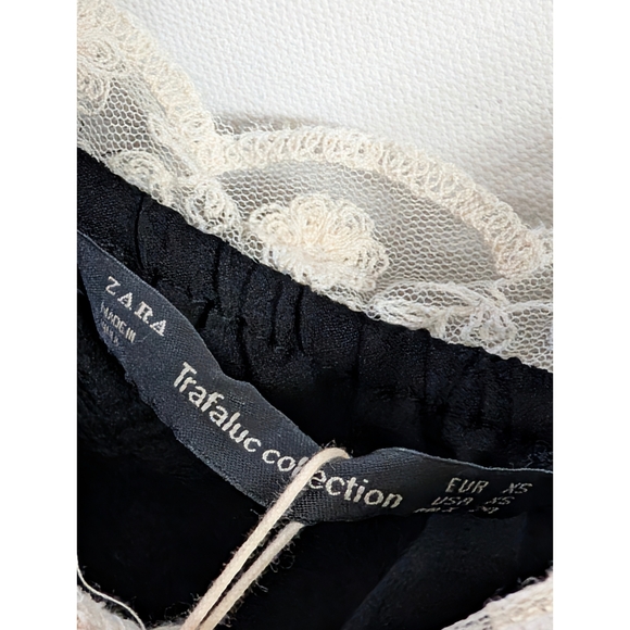 NEW ZARA Black Lace Trimmed Slip Midi Dress Women's Size XS - Picture 3 of 16